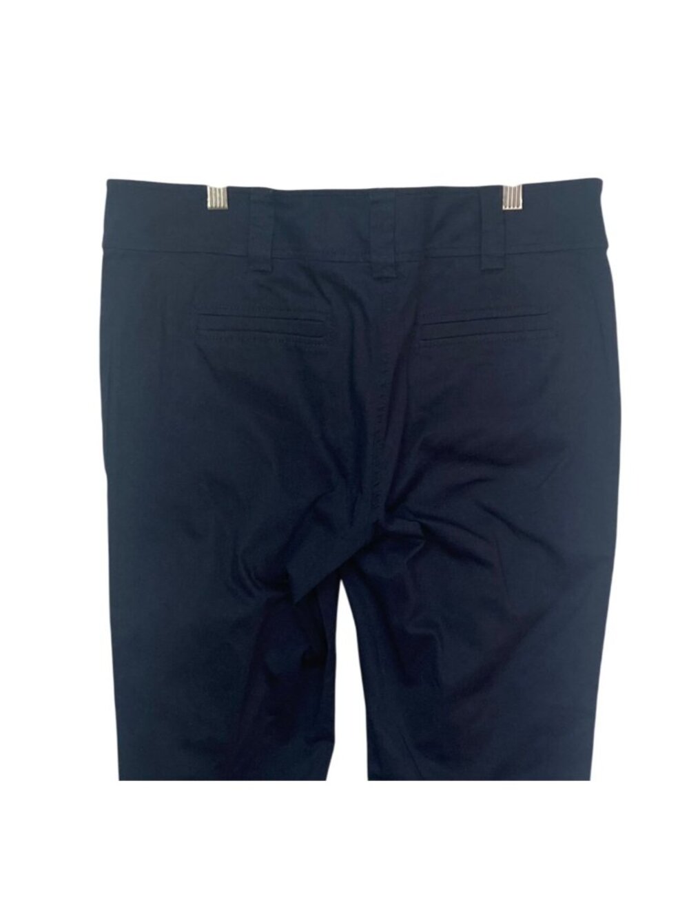 Tory Burch Cropped Chinos Pants Womens 10 Blue Stretch Workwear Career Designer - Picture 7 of 8